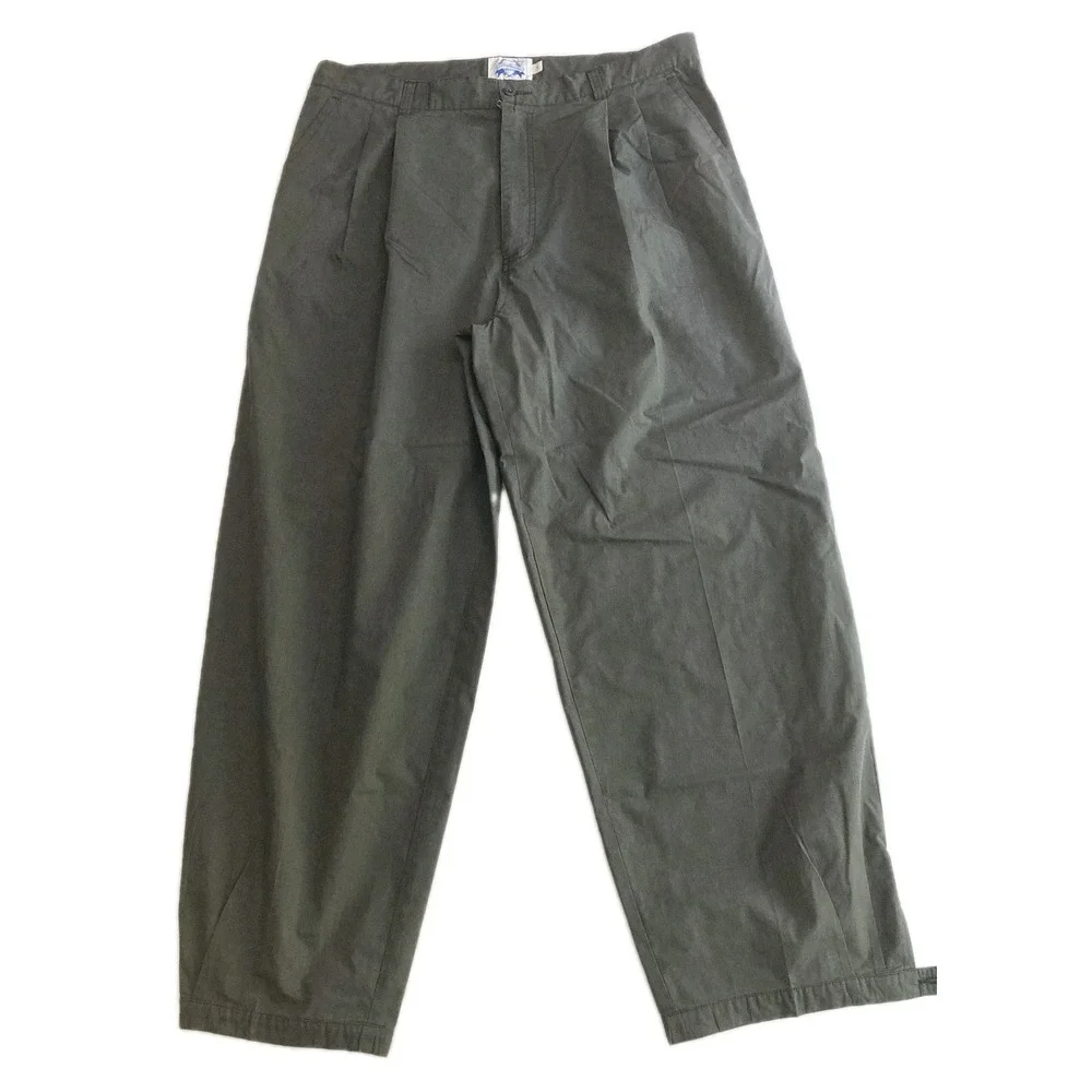 Vtg KnickerBocker International Pants Men 36x29 Blk Chino Pleated Relaxed Casual